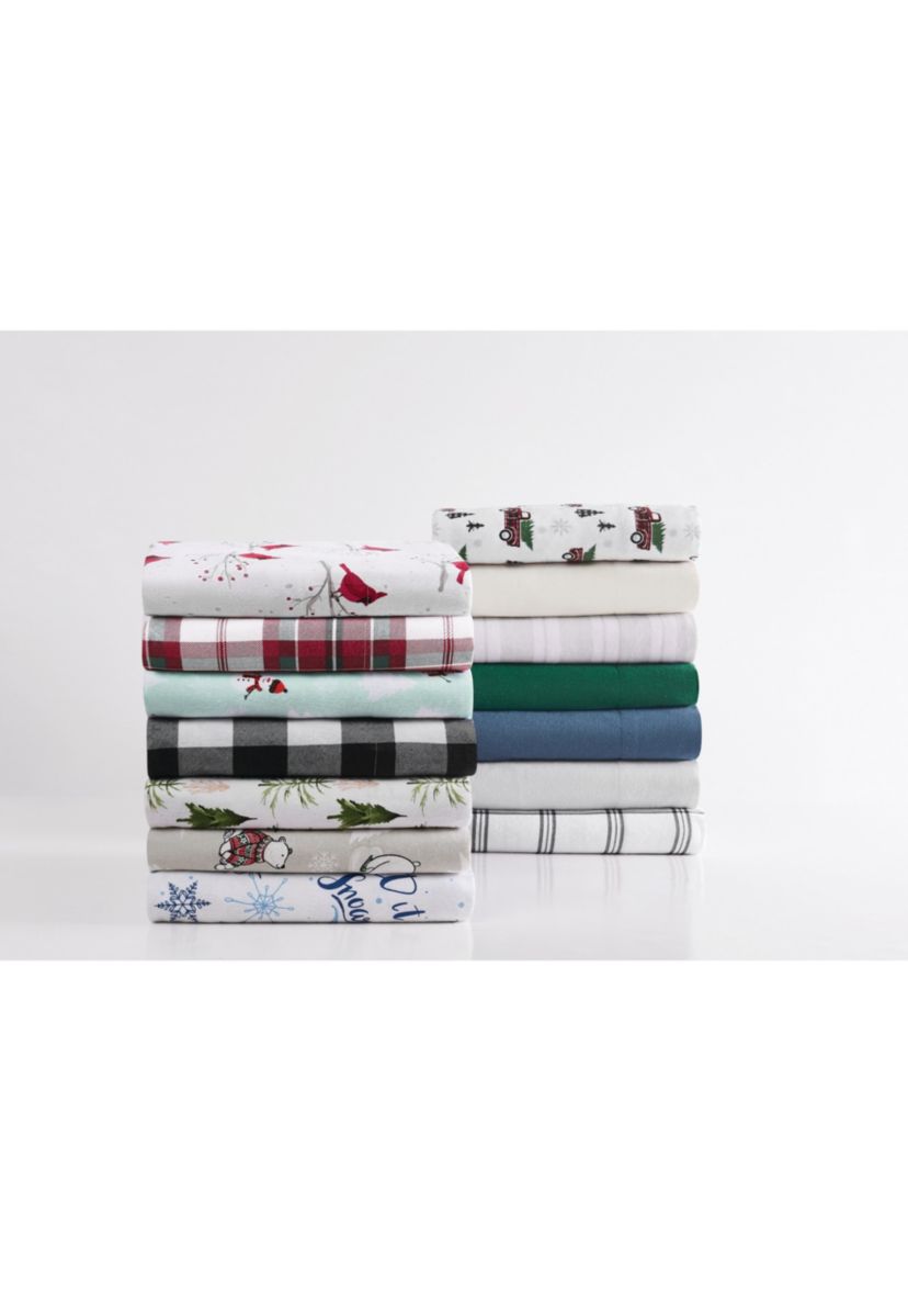 Truly Soft Holiday Plaid Full Flannel Sheet Set