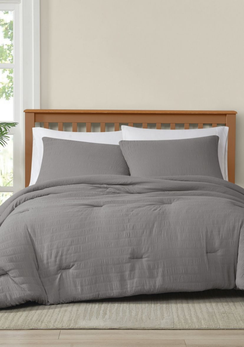 Truly Soft Crinkle Garment Wash White Twin/Twin XL 2 Piece Comforter Set