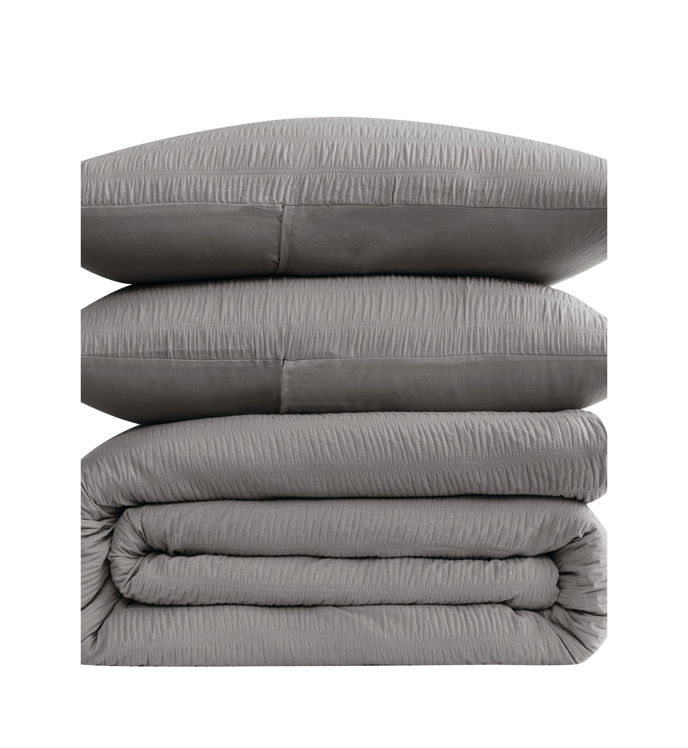 Truly Soft Crinkle Garment Wash White Twin/Twin XL 2 Piece Comforter Set