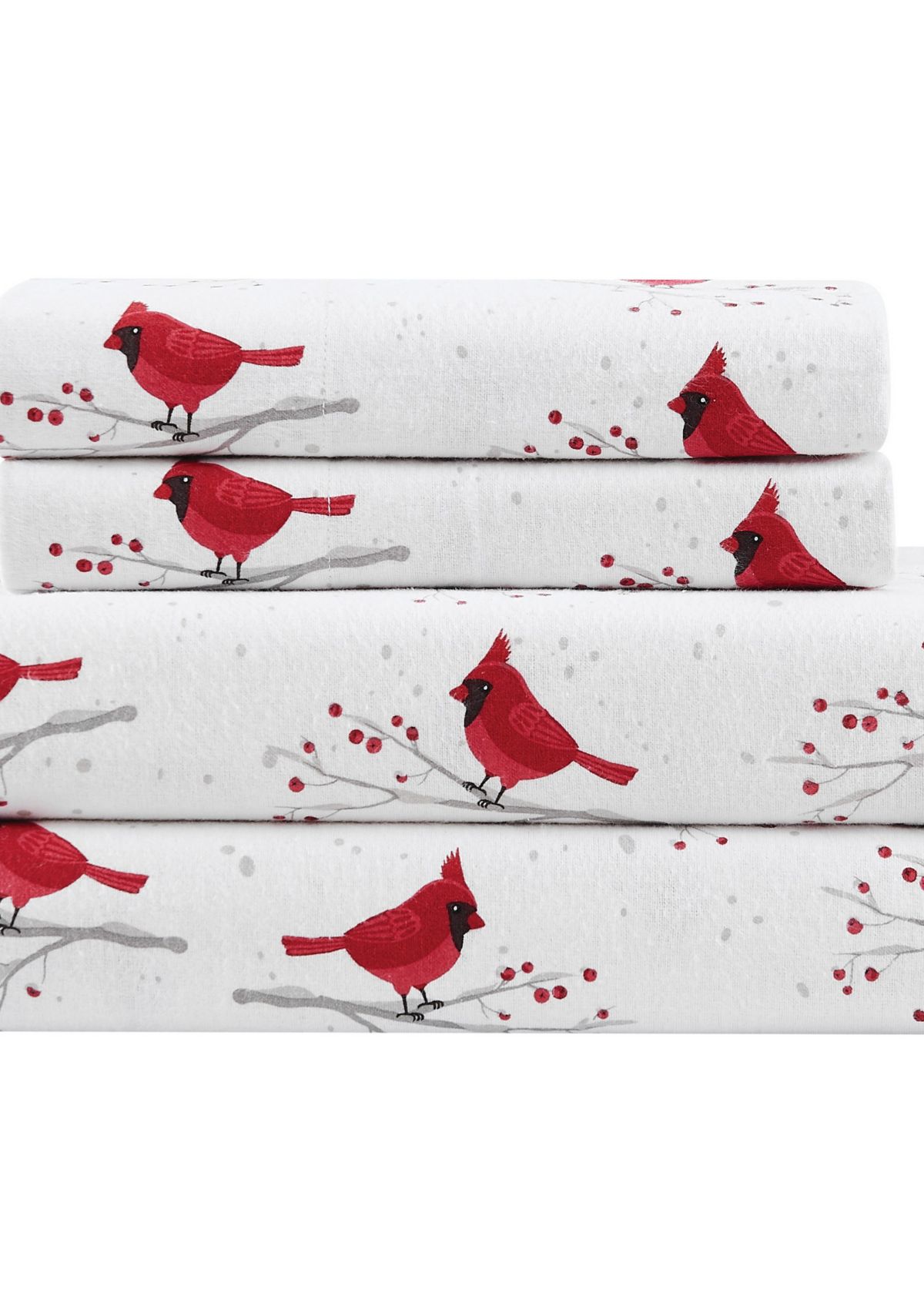 Truly Soft Cardinals King Flannel Sheet Set