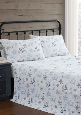 Truly Soft Let It Snow Queen Flannel Sheet Set, King