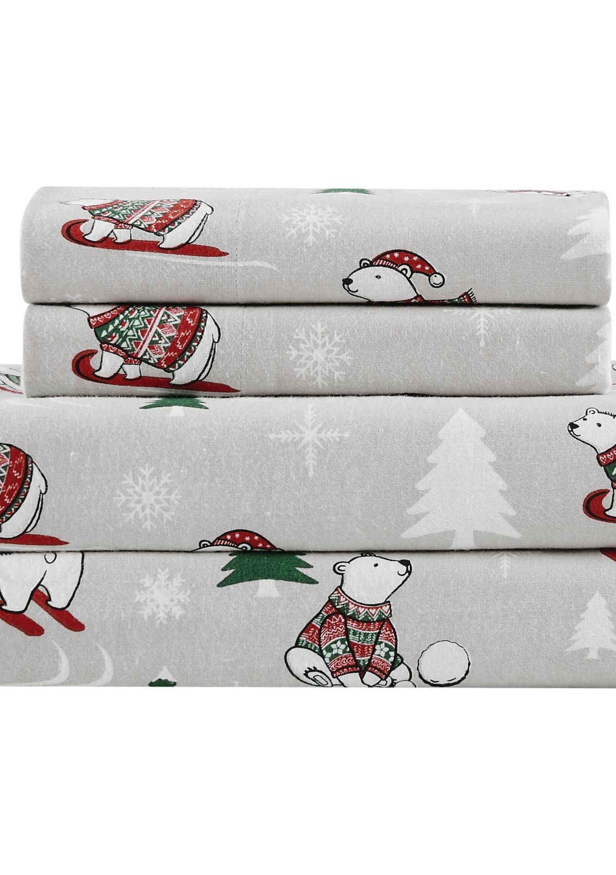 Truly Soft Polar Bears Queen Flannel Sheet Set