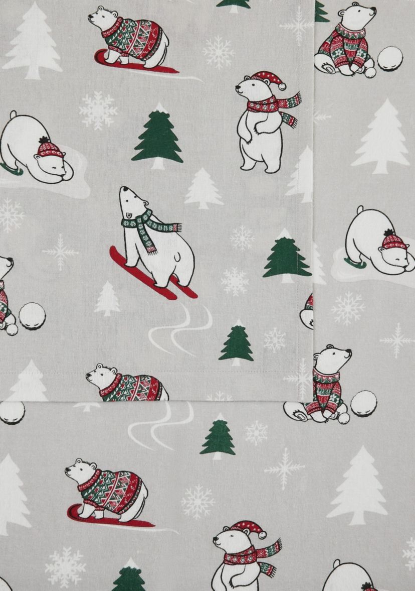 Truly Soft Polar Bears Queen Flannel Sheet Set