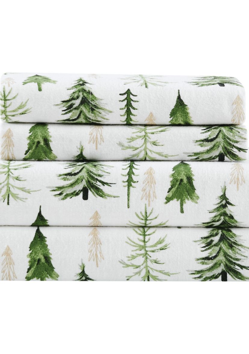 Truly Soft Trees Queen Flannel Sheet Set