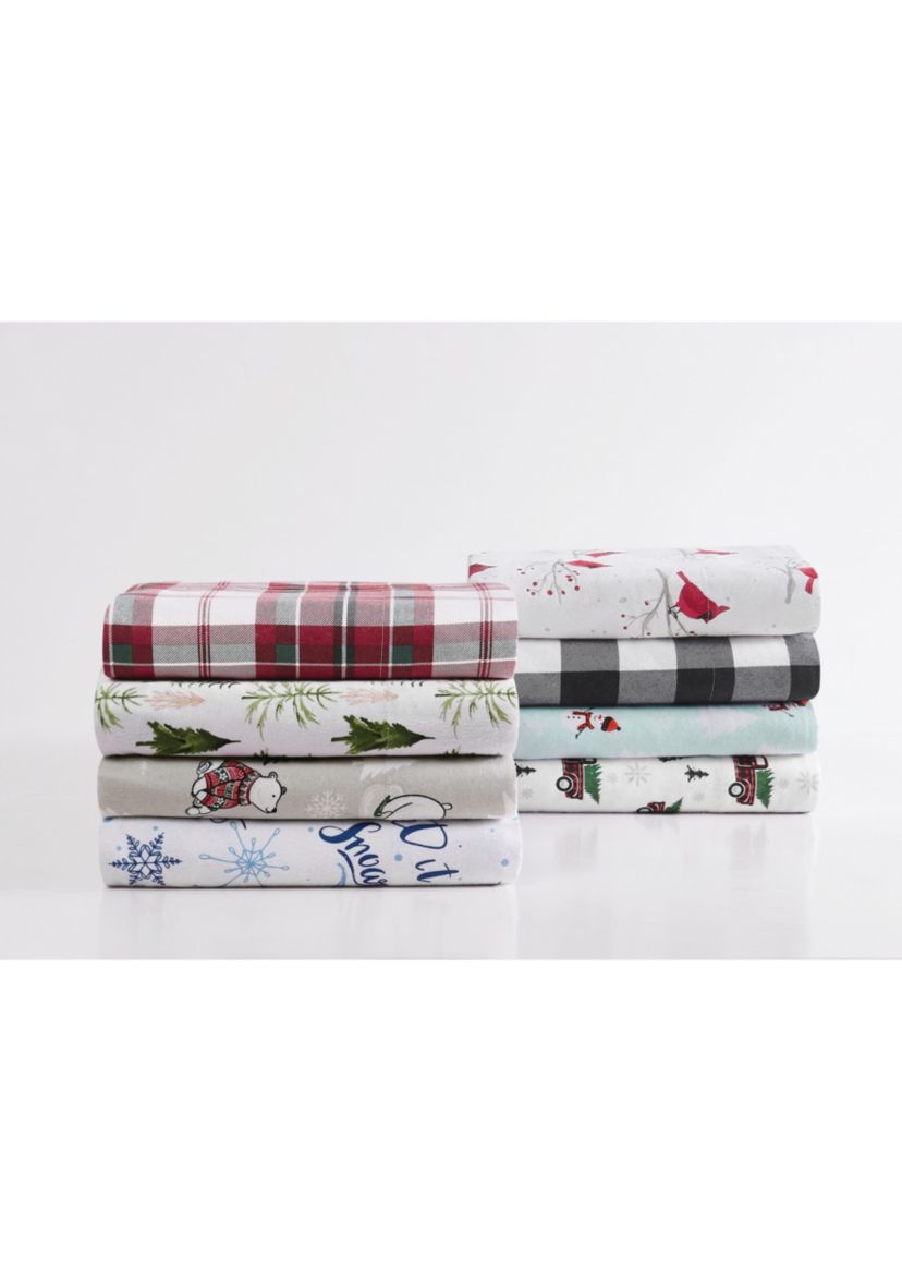 Truly Soft Trees Queen Flannel Sheet Set