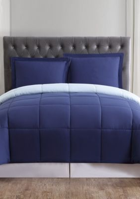 Navy And Light Blue Reversible Comforter Set Belk