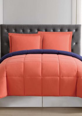 Orange And Navy Reversible Comforter Set Belk