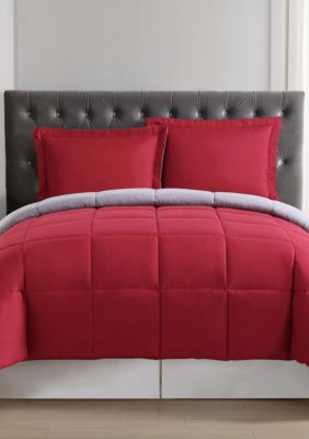 Red And Grey Reversible Comforter Set Belk