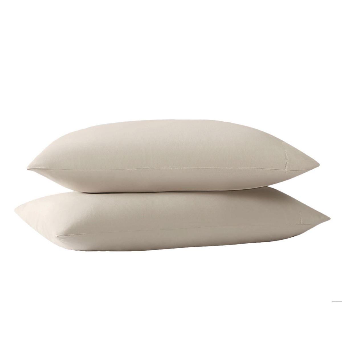 Truly Soft Green Solid White Standard Pillowcase Pair