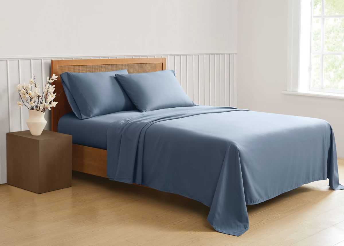 Truly Soft Green Solid Beige California King 4 Piece Sheet Set