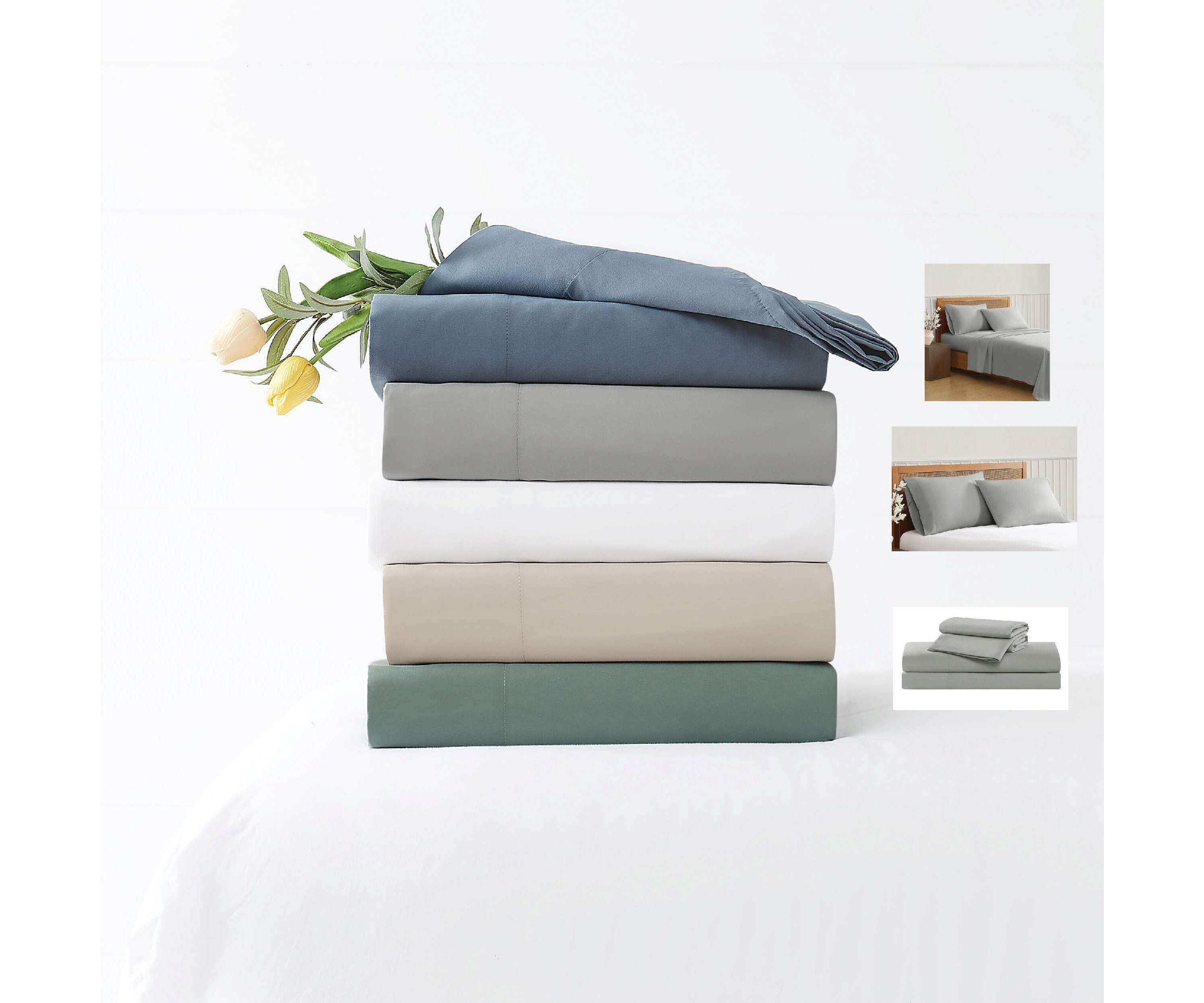 Truly Soft Green Solid Sage Twin XL 3 Piece Sheet Set