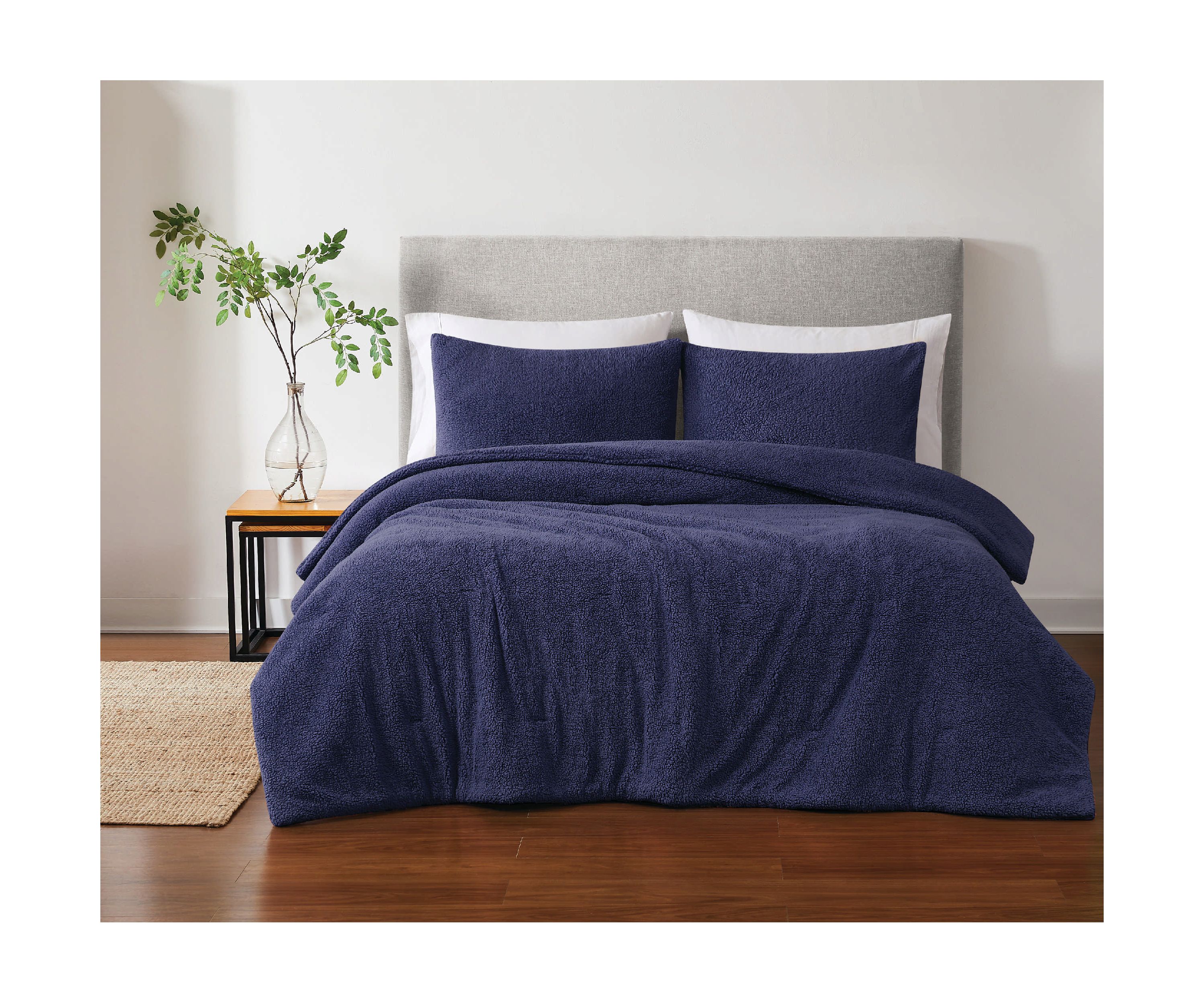 Brooklyn Loom Marshmallow Sherpa Mustard 3 Piece King Comforter Set