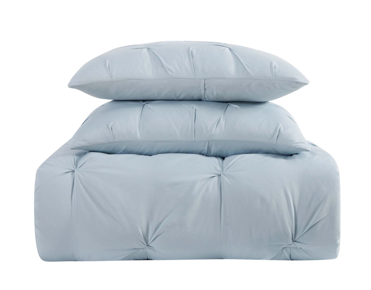 Truly Soft Everyday Pleated 4 Piece King Removeable Cover Comforter Set in Blush