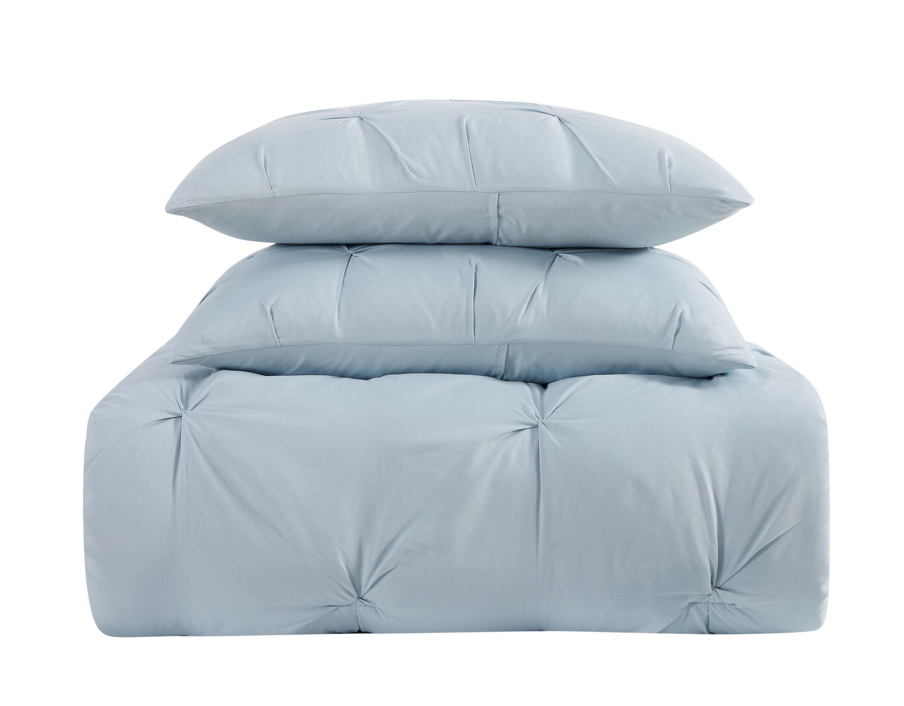 Truly Soft Everyday Pleated 4 Piece Full/Queen Removeable Cover Comforter Set in Ivory