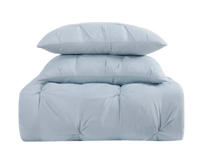 Truly Soft Everyday Pleated 4 Piece Full/Queen Removeable Cover Comforter Set in Ivory