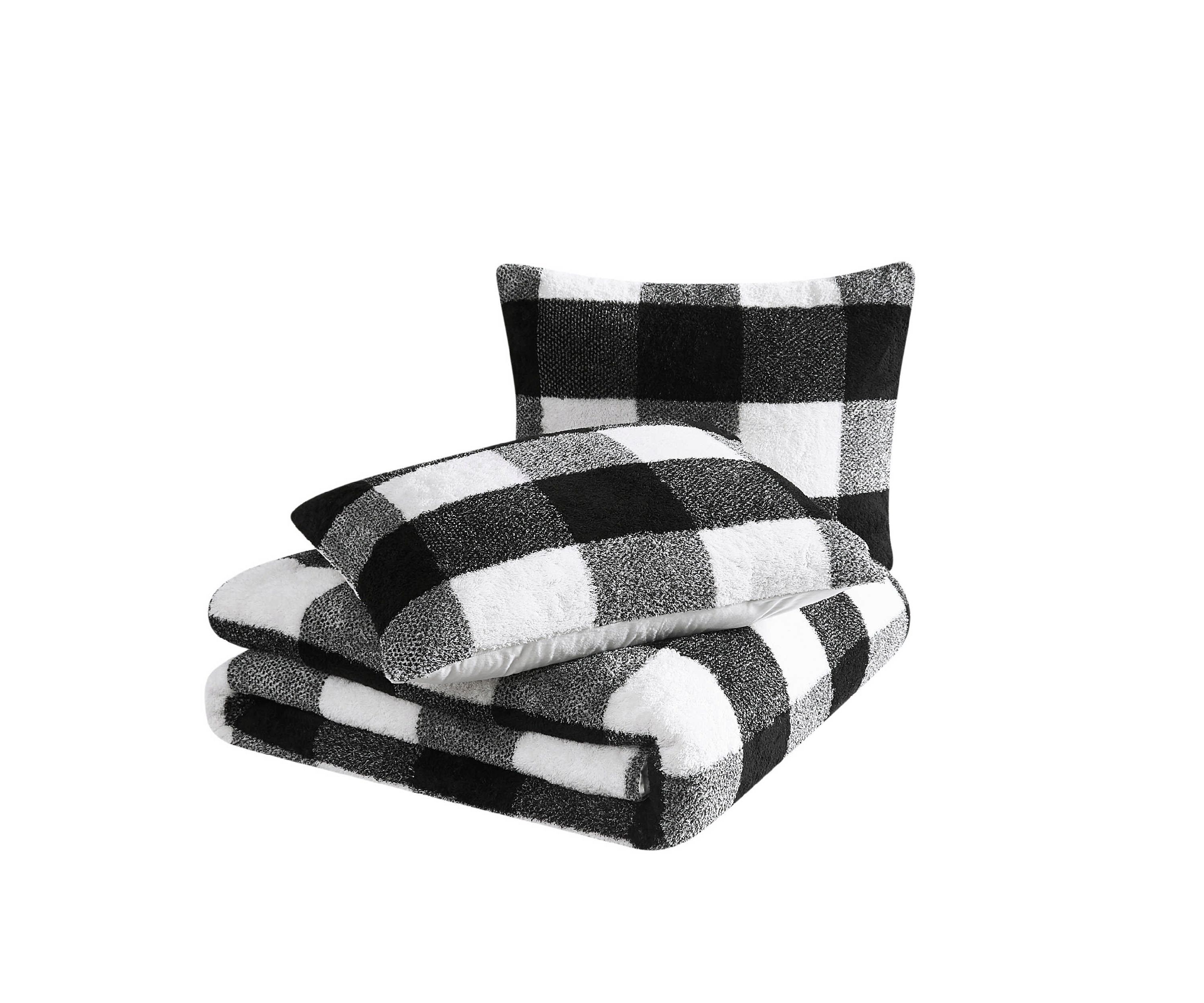 Cannon Cozy Buffalo Check Green King 3 Piece Comforter Set