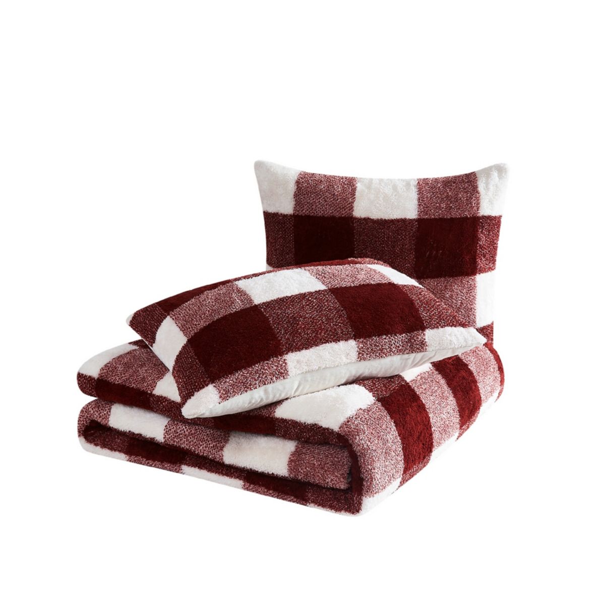 Cannon Cozy Buffalo Check Green King 3 Piece Comforter Set