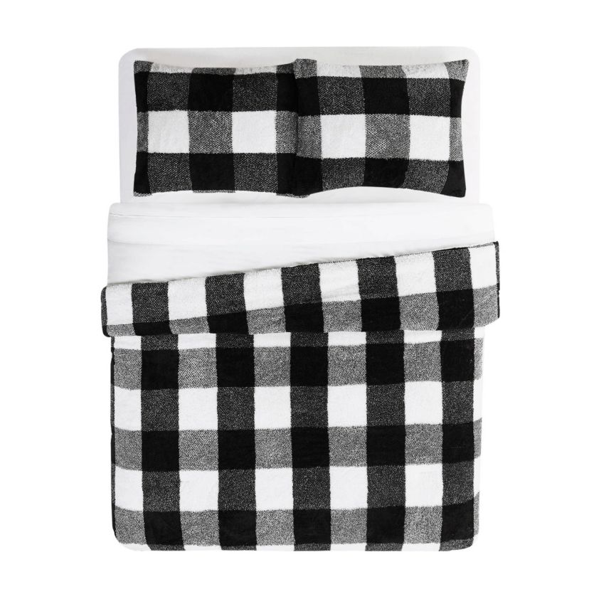 Cannon Cozy Buffalo Check Green King 3 Piece Comforter Set