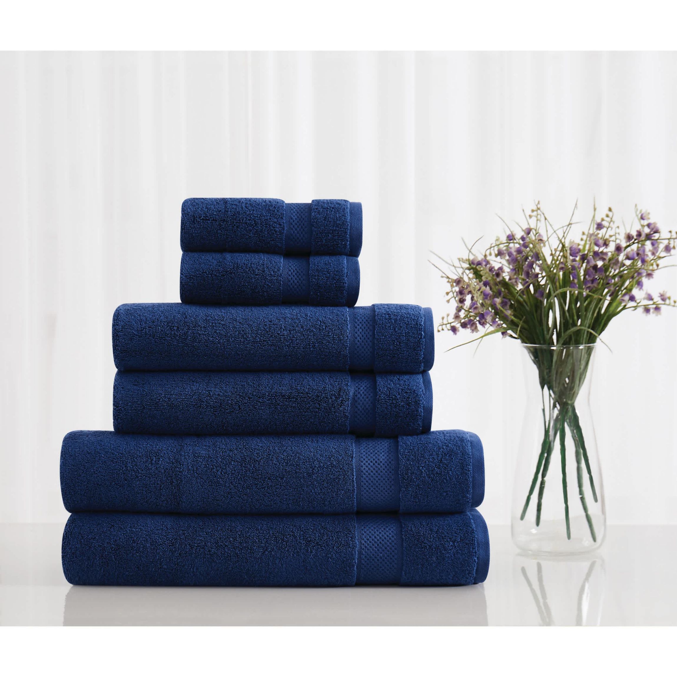 Vince Camuto Classic Solid Grey 6 Piece Towel Set