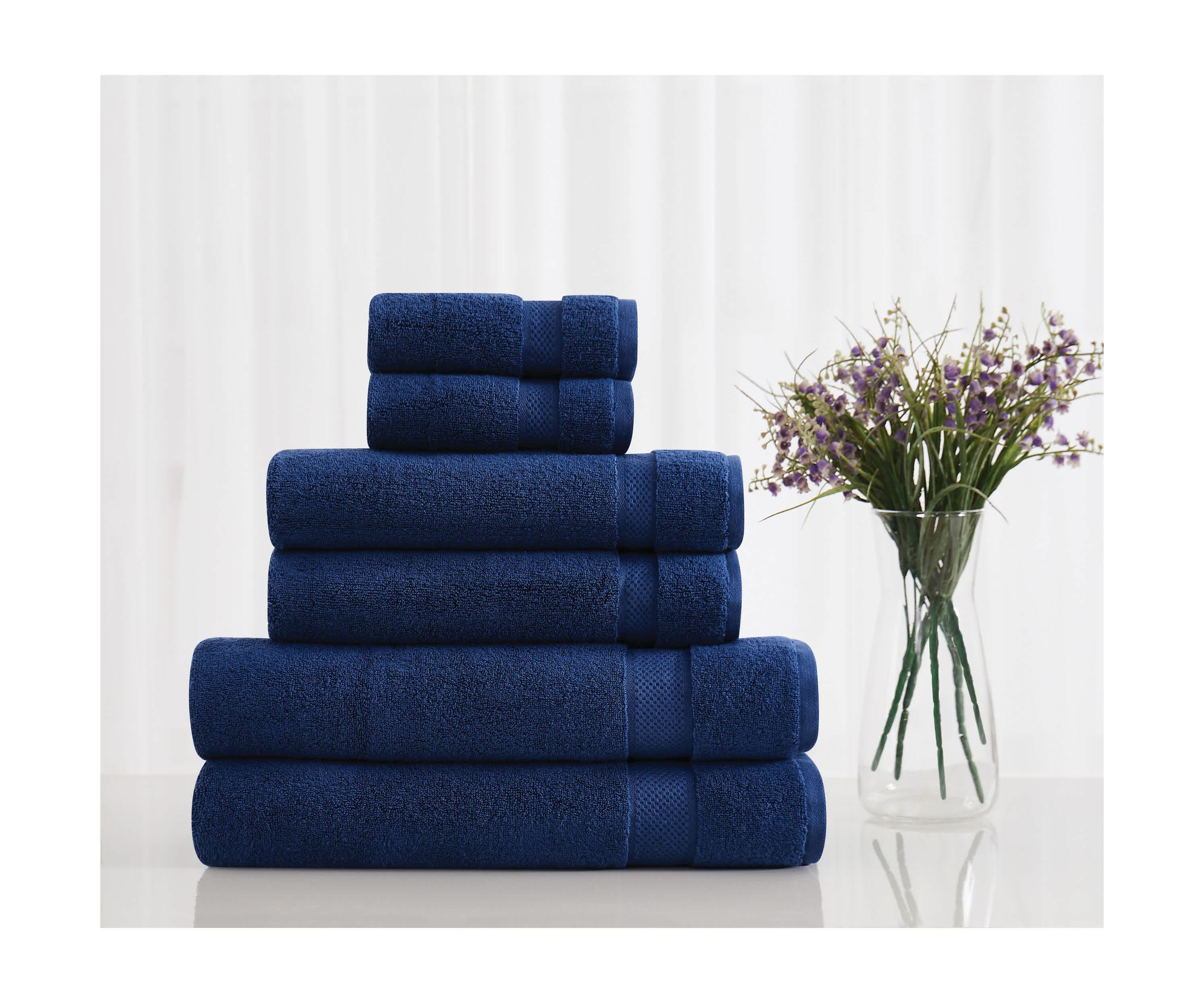 Vince Camuto Classic Solid Grey 6 Piece Towel Set