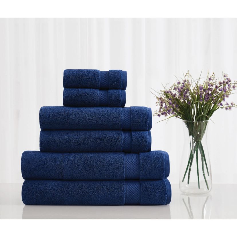 Vince Camuto Classic Solid Grey 6 Piece Towel Set