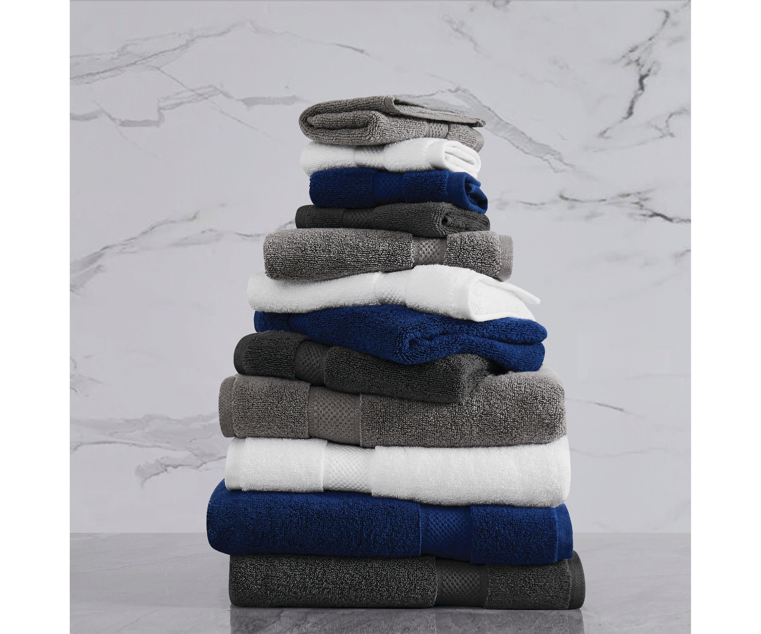 Vince Camuto Classic Solid Grey 6 Piece Towel Set