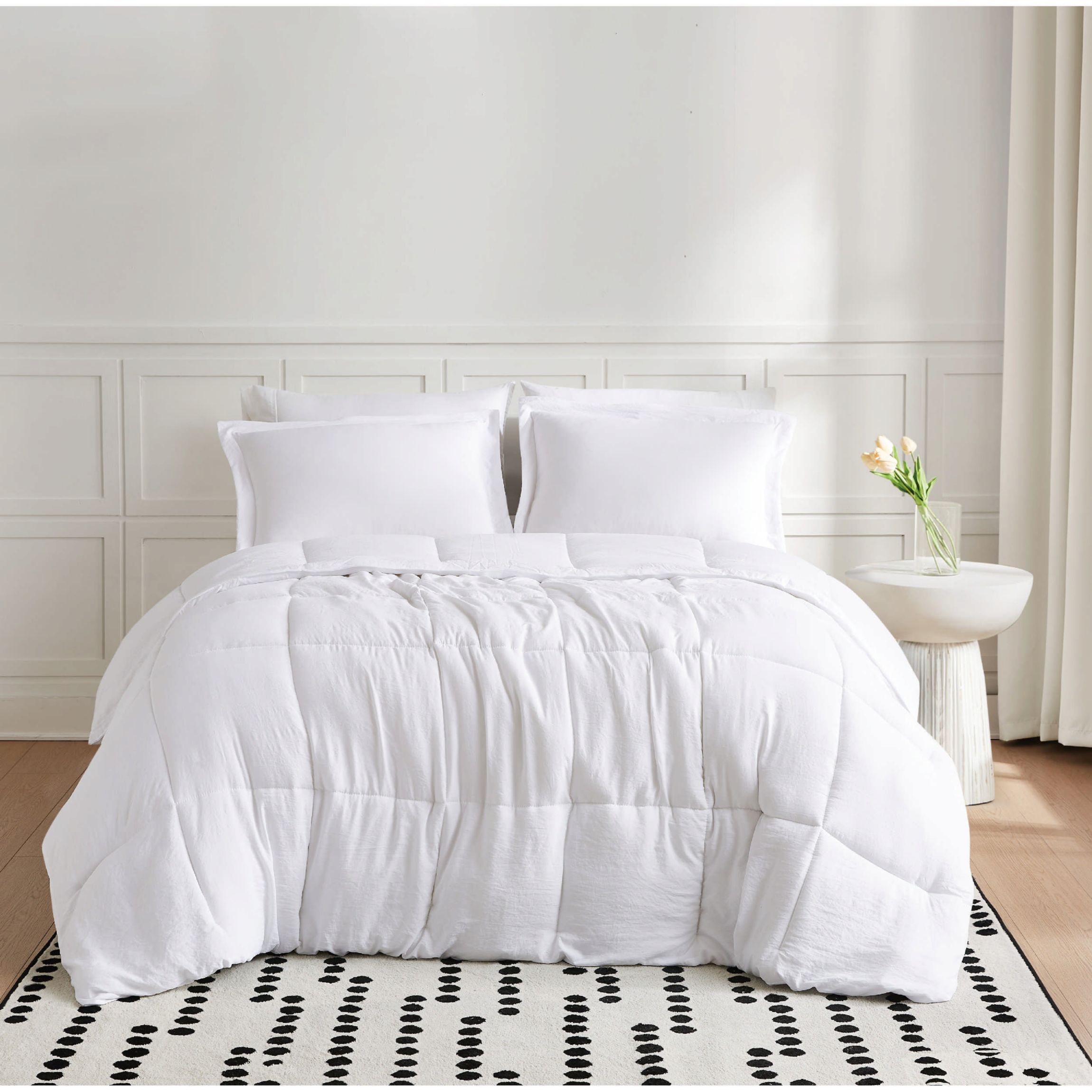 Truly Soft Garment Wash Solid Green Full/Queen 3 Piece Comforter Set