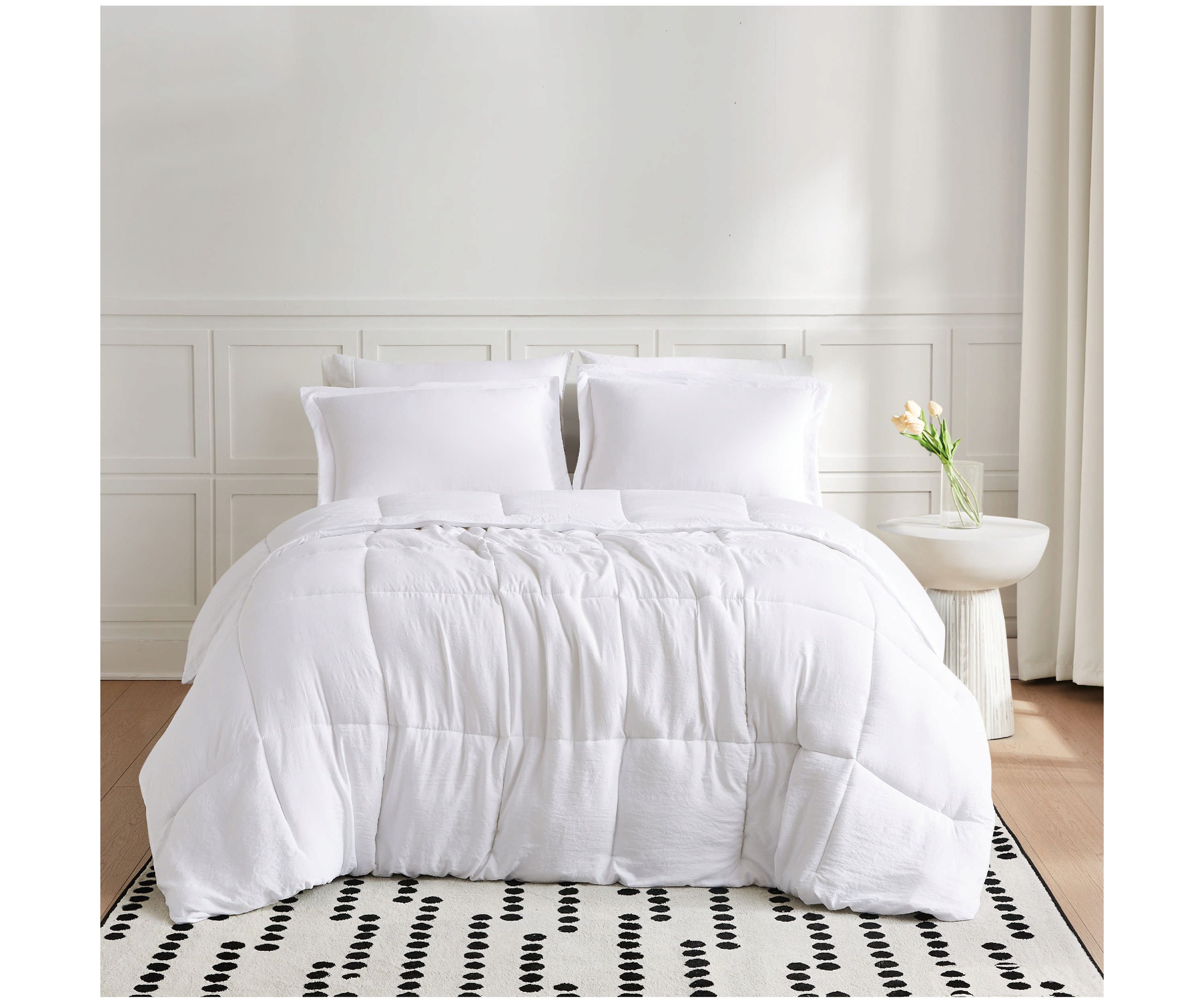 Truly Soft Garment Wash Solid Blue King 3 Piece Comforter Set