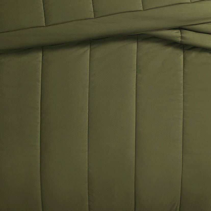 Brooklyn Loom Oversized Cotton Percale Grey King 3 Piece Comforter Set