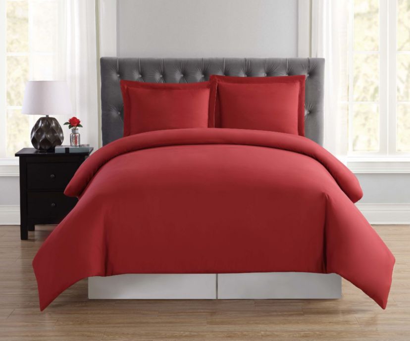 Truly Soft Everyday 4 Piece Full/Queen Removeable Cover Comforter Set in Grey