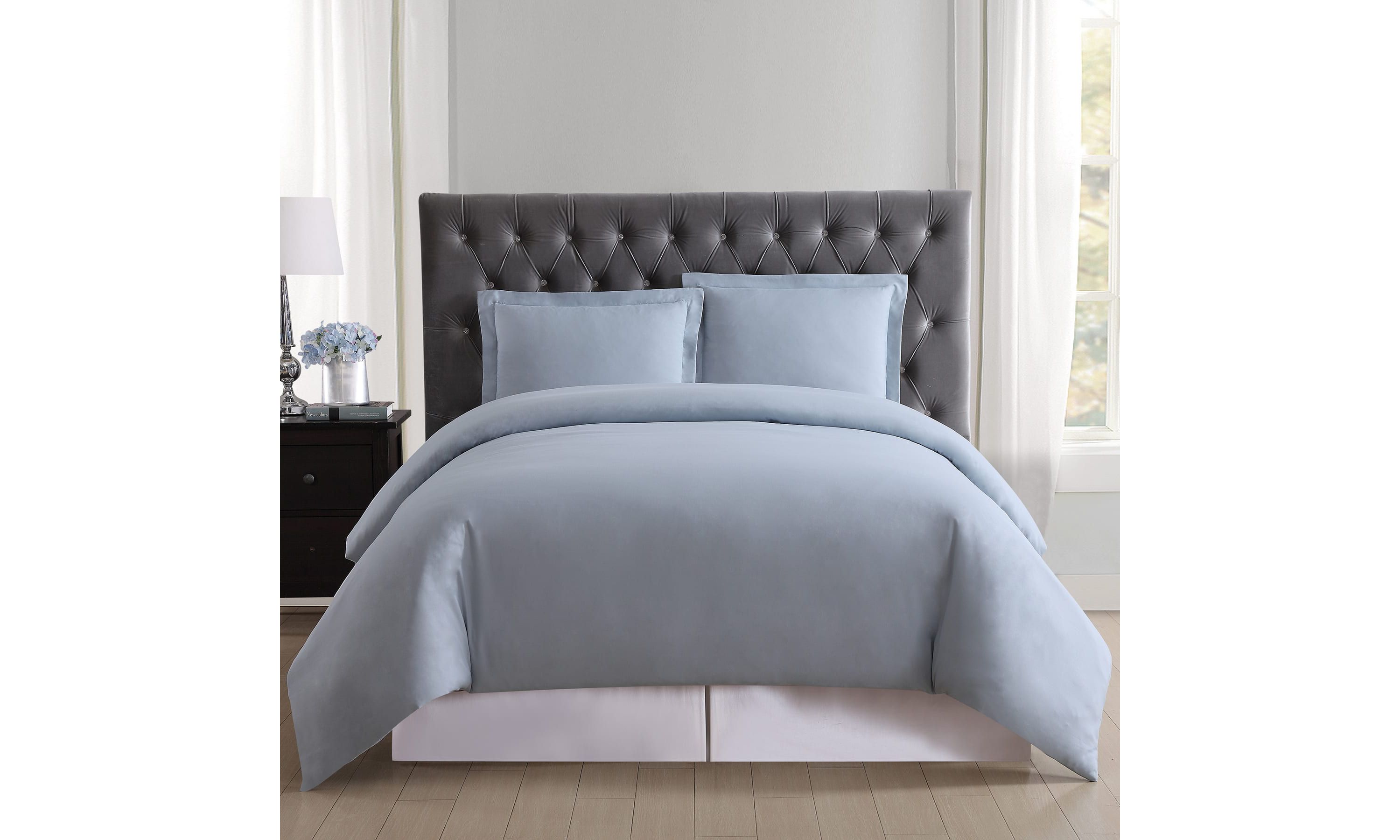 Truly Soft Everyday 4 Piece Full/Queen Removeable Cover Comforter Set in Grey