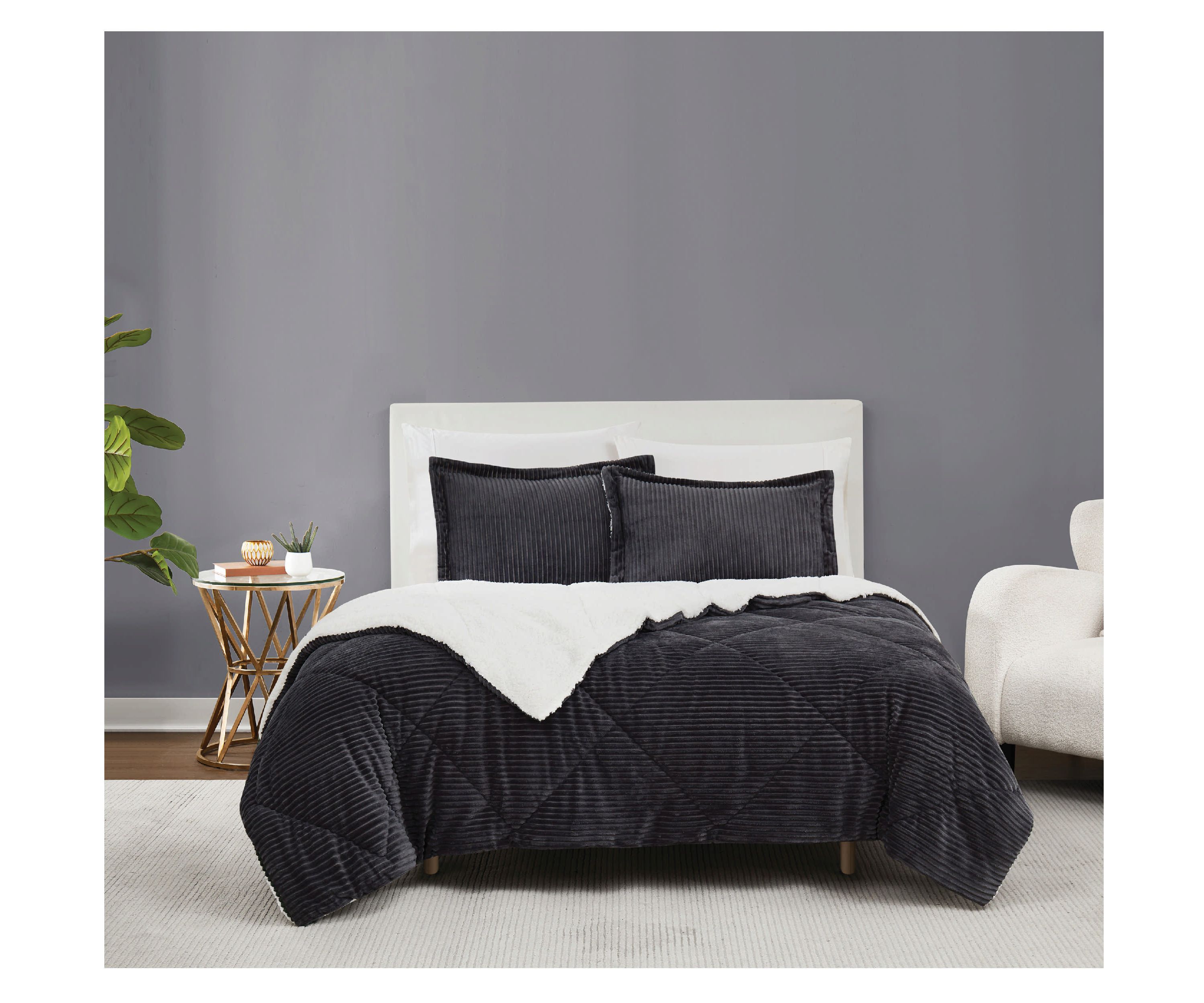 Brooklyn Loom Corduroy Green King 3 Piece Comforter Set