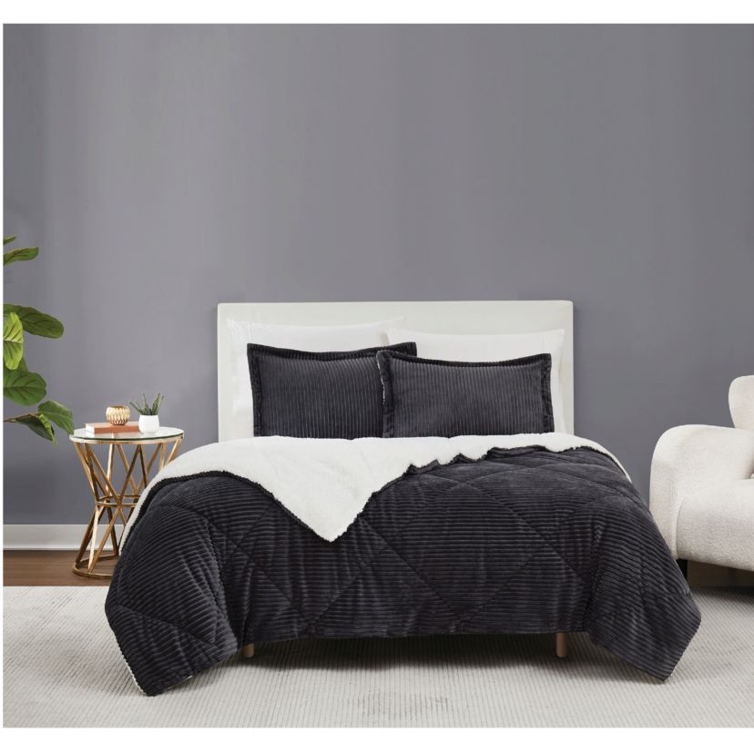 Brooklyn Loom Corduroy Green King 3 Piece Comforter Set
