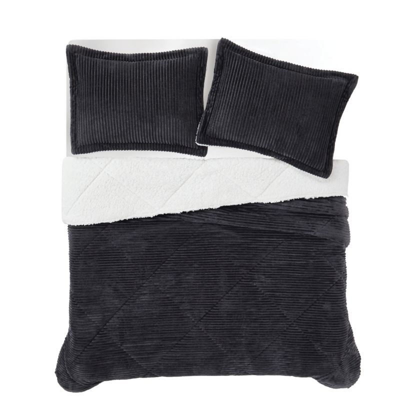 Brooklyn Loom Corduroy Green King 3 Piece Comforter Set