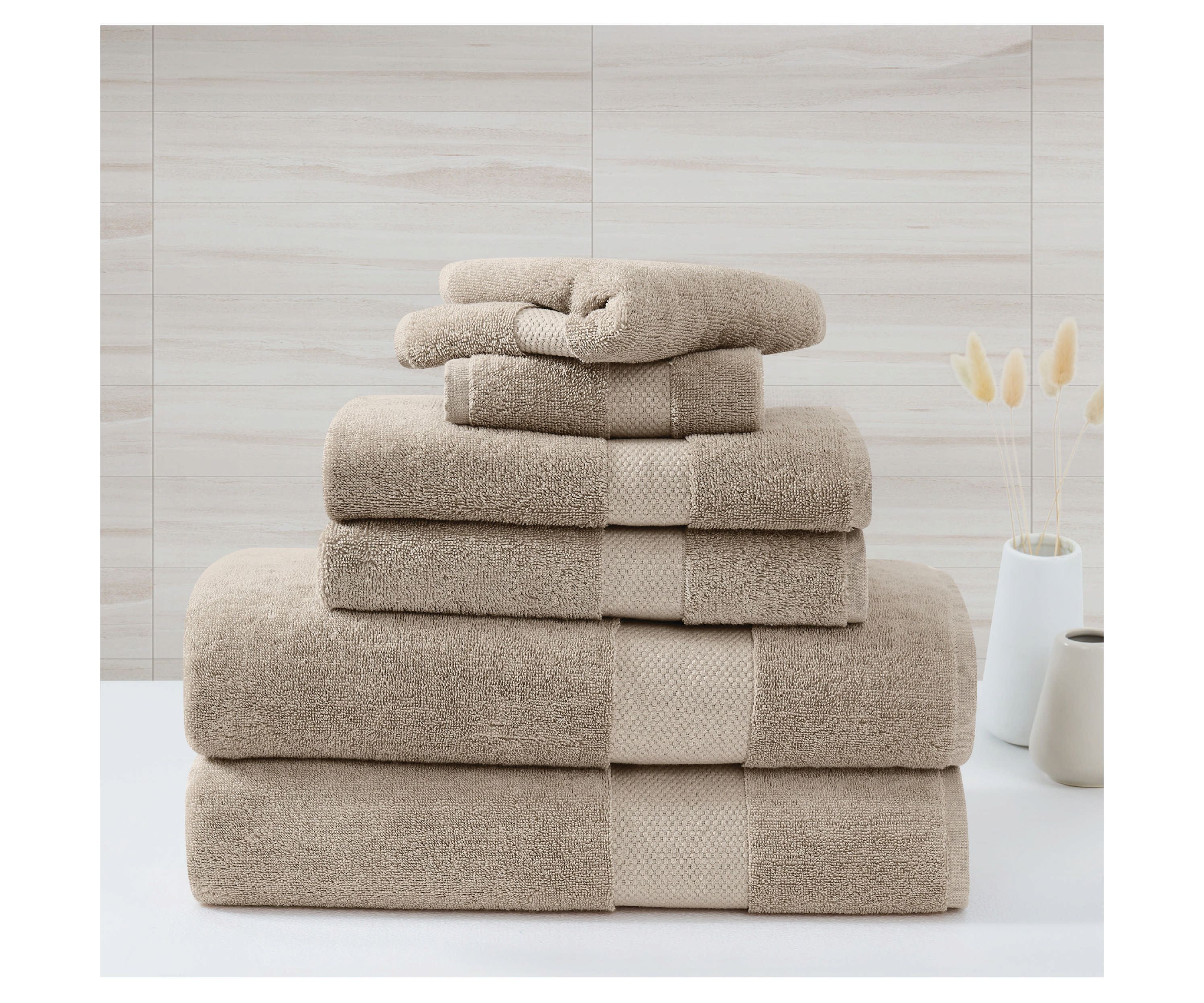 Borghese Roma Oversized Luxe Turkish Cotton 6 Piece Towel Set in Blue