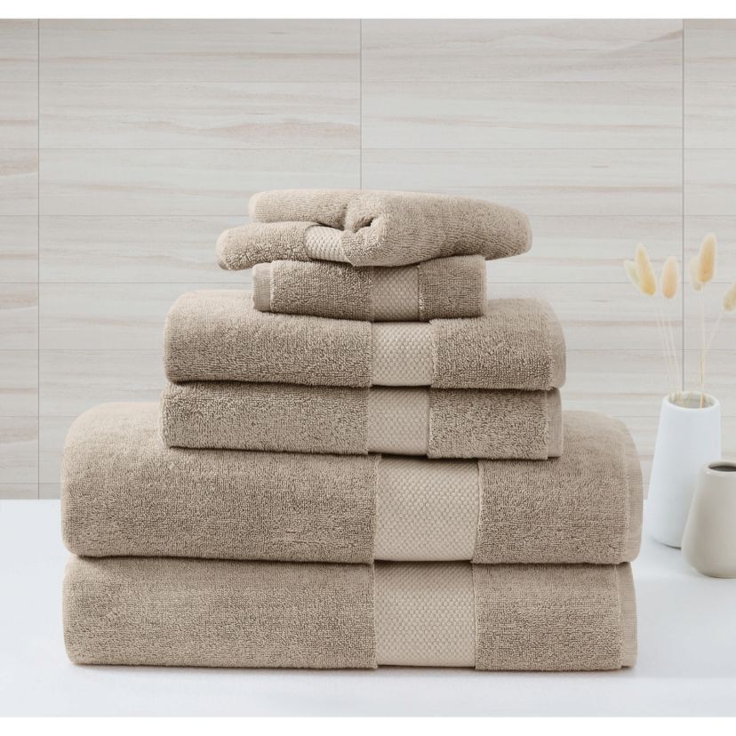 Borghese Roma Oversized Luxe Turkish Cotton 6 Piece Towel Set in Blue