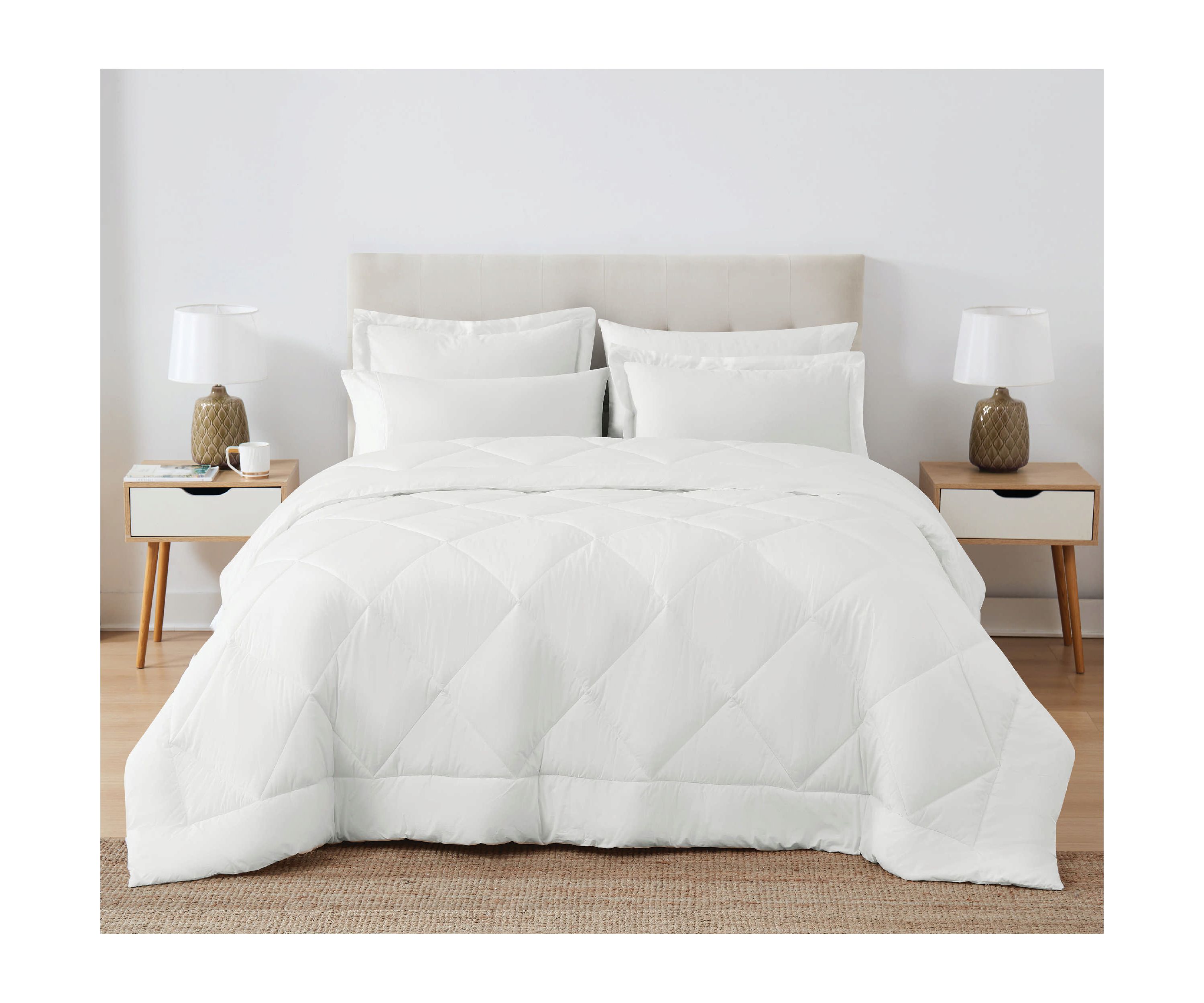 Cannon Solid Oversized Percale White Full/Queen 3 Piece Comforter Set