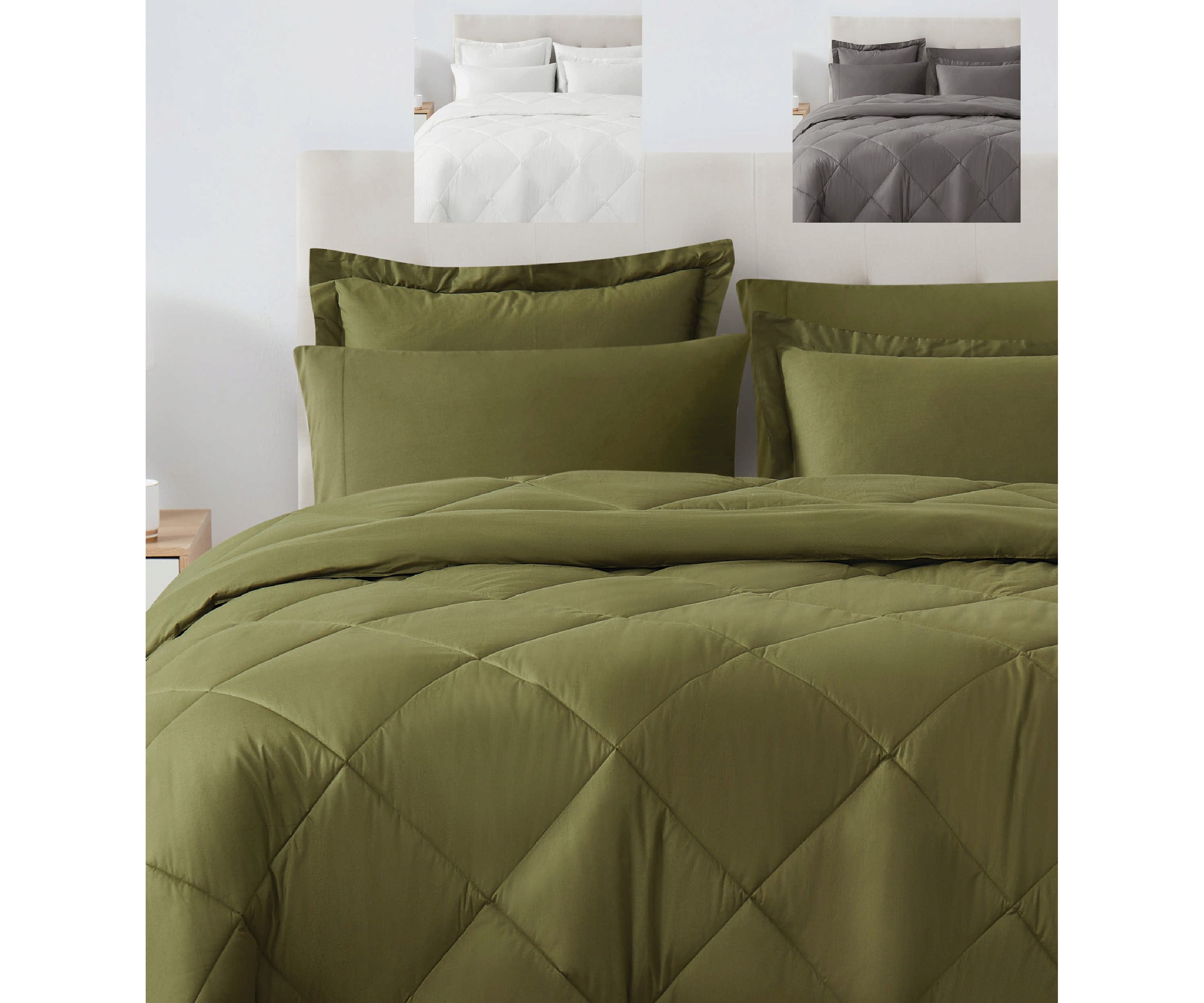 Cannon Solid Oversized Percale White Full/Queen 3 Piece Comforter Set