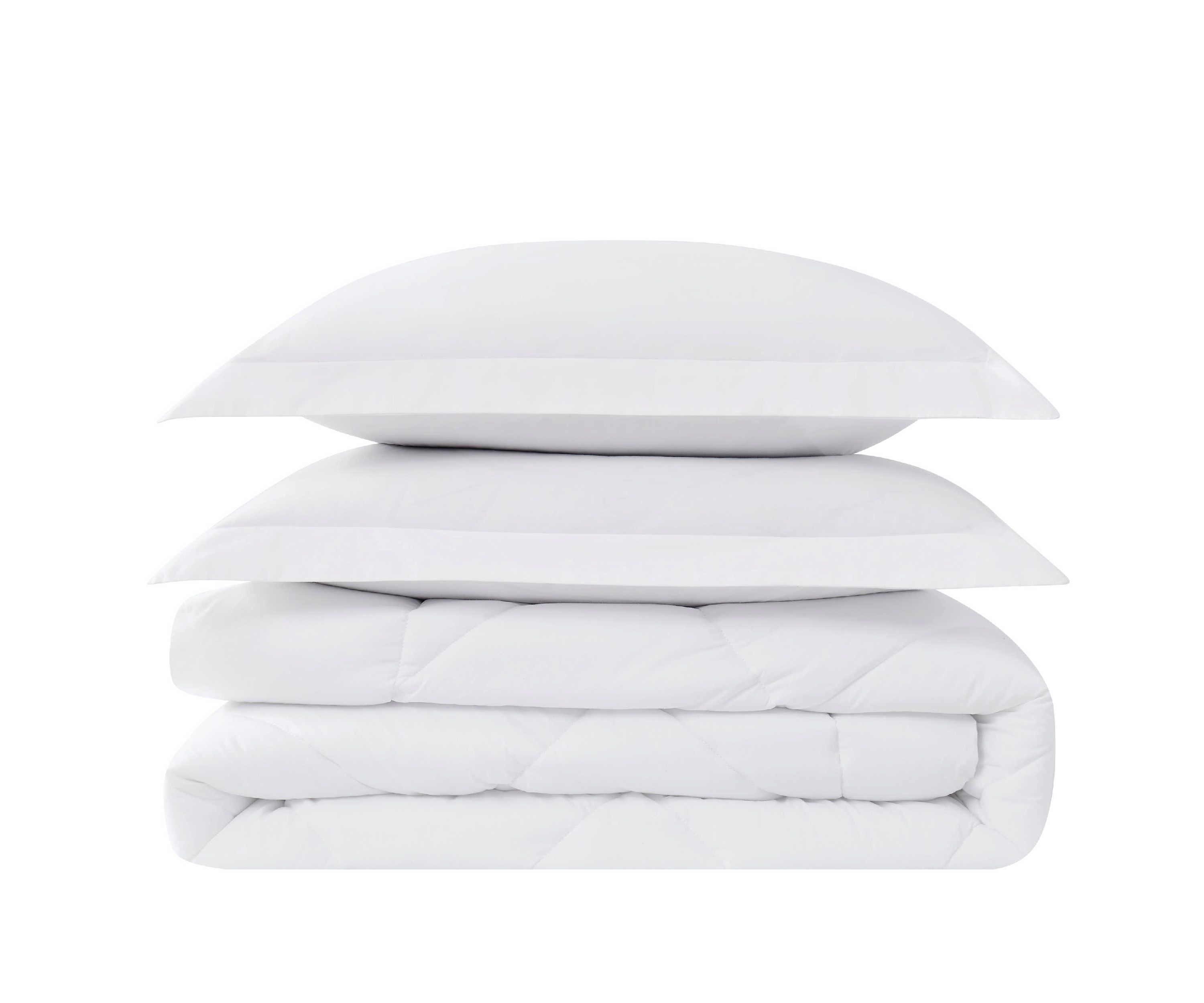 Cannon Solid Oversized Percale White Full/Queen 3 Piece Comforter Set