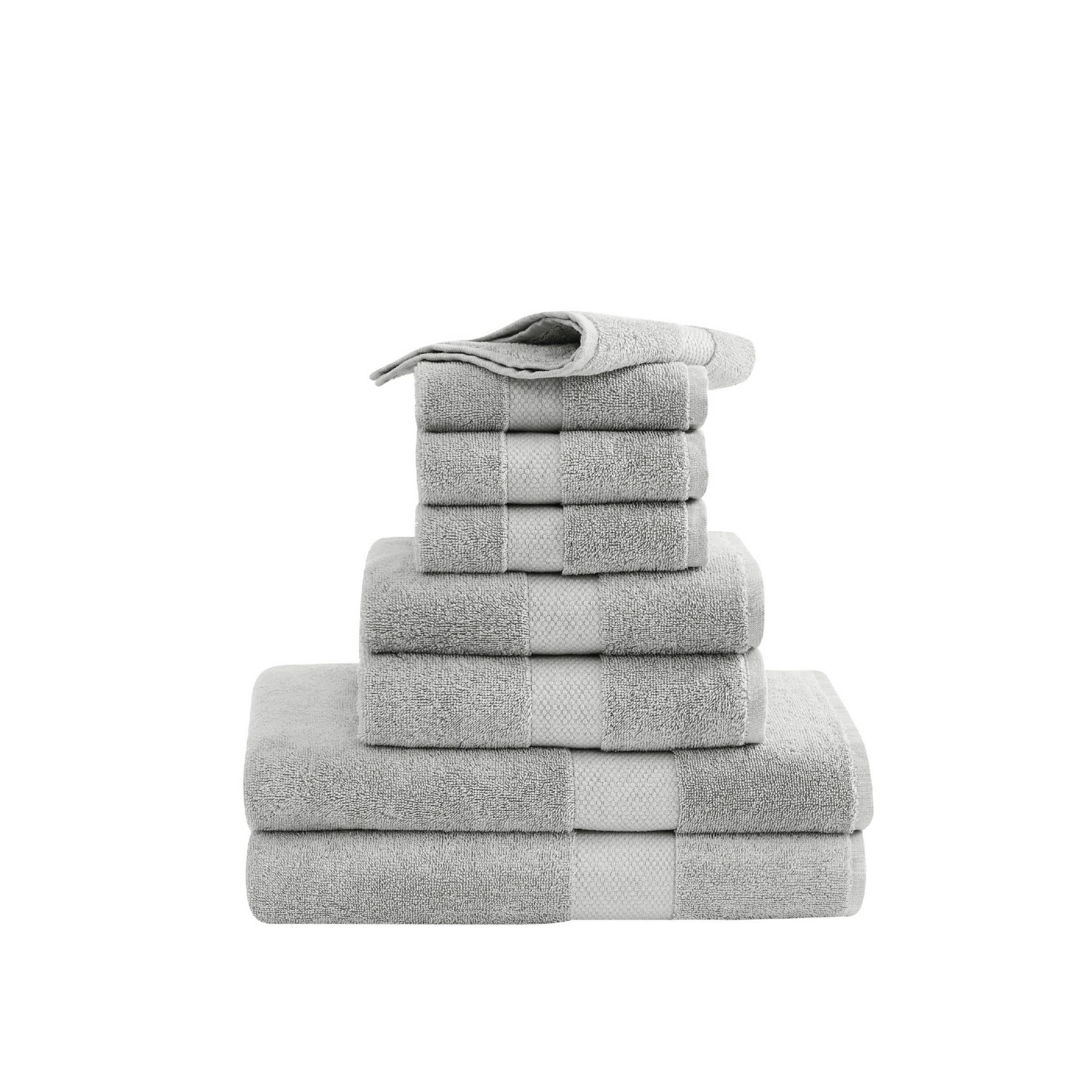 Christian Siriano NY Plush Turkish Cotton 8 Piece Towel Set in Khaki