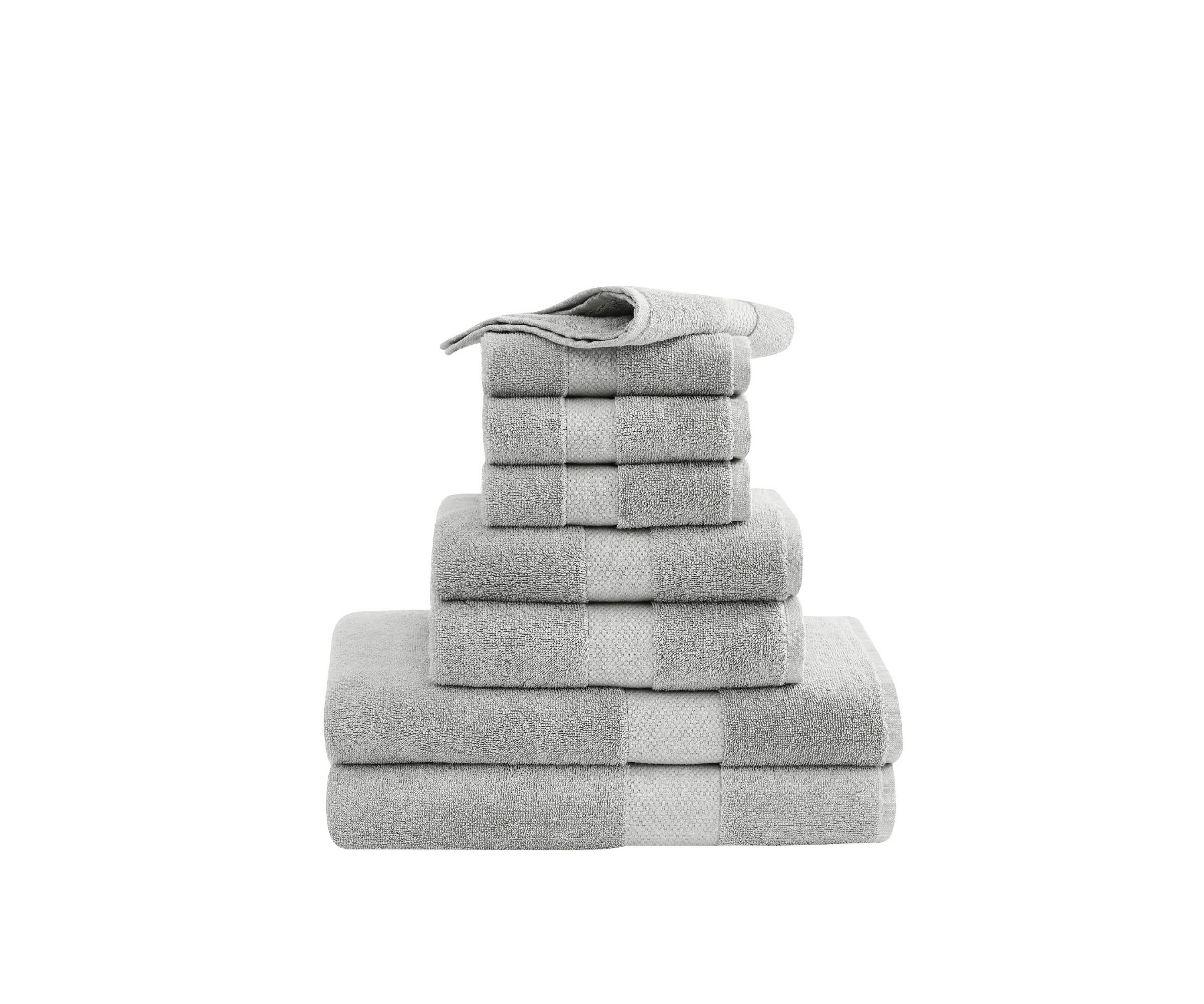 Christian Siriano NY Plush Turkish Cotton 8 Piece Towel Set in Khaki
