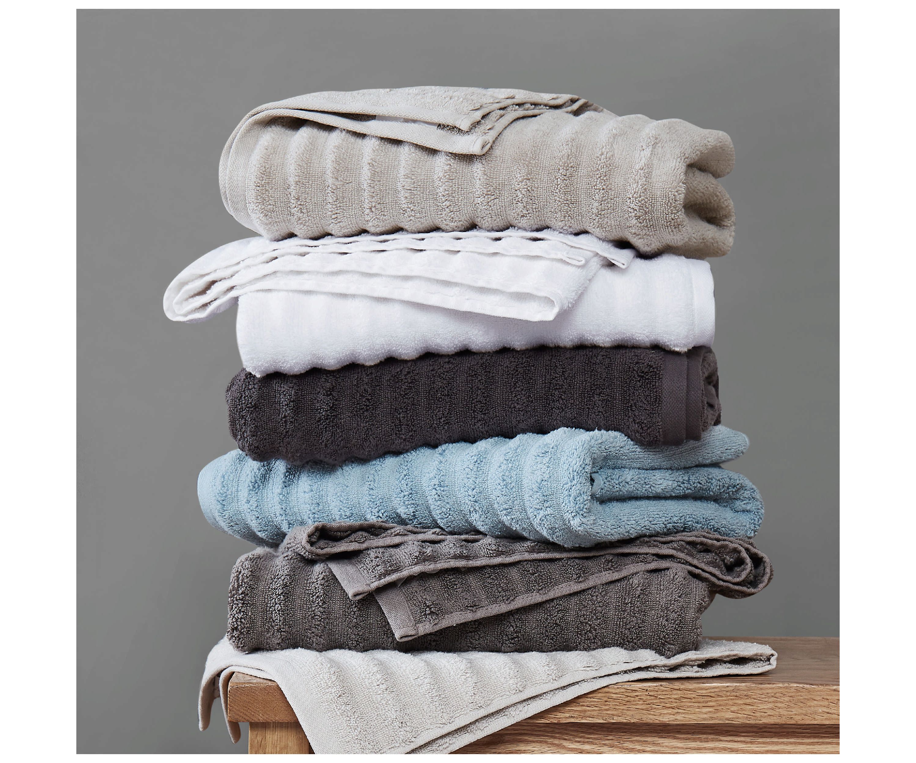 Brooklyn Loom Textured Zero Twist Black 6 Piece Towel Set