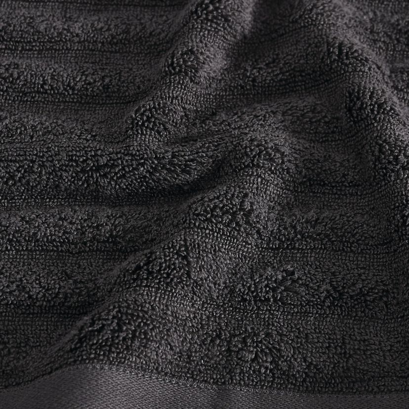 Brooklyn Loom Textured Zero Twist Black 6 Piece Towel Set