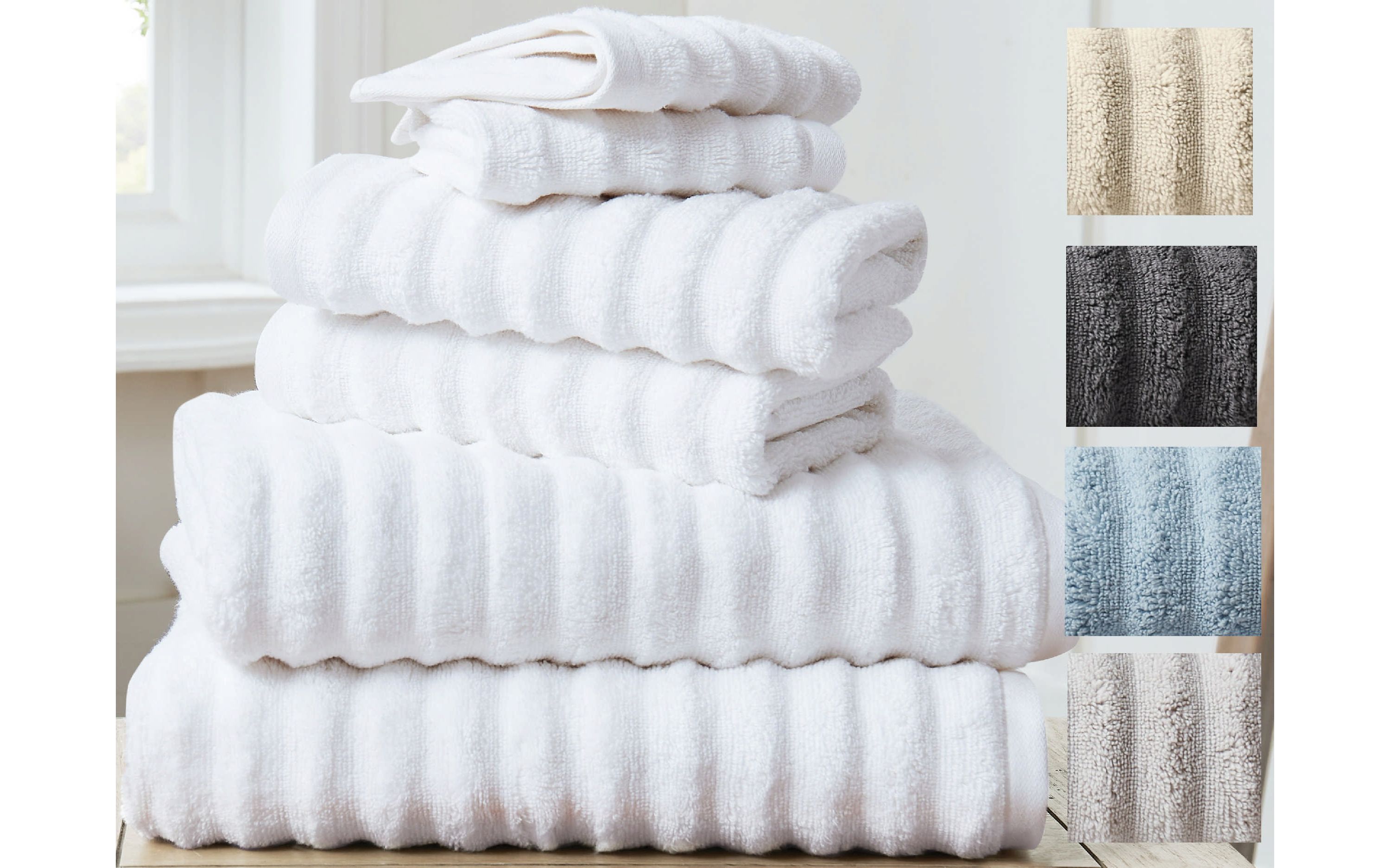 Christian Siriano NY Textured Zero Twist White 6 Piece Towel Set