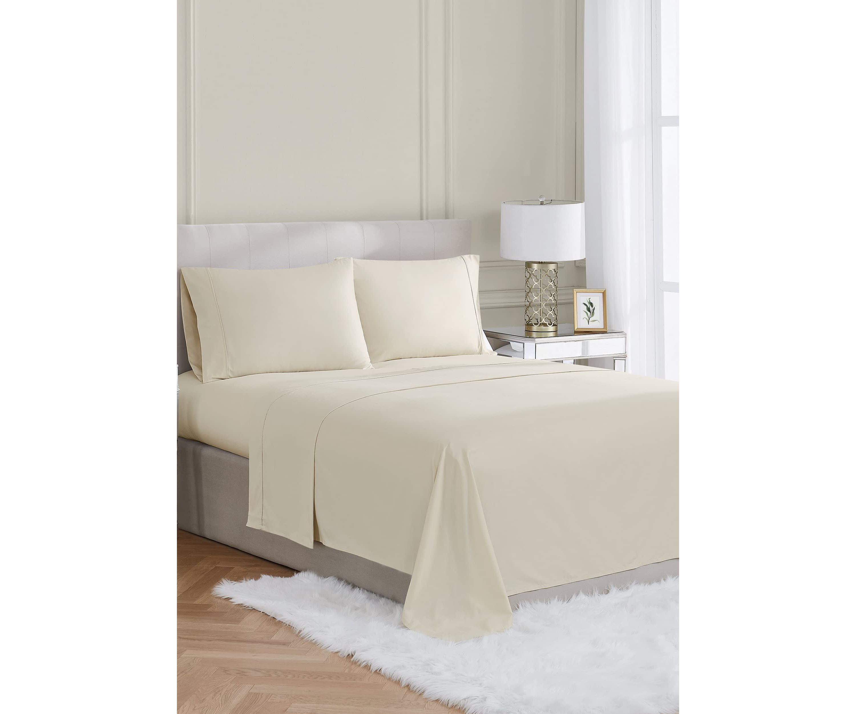 Borghese Roma 400TC Percale Cotton Grey King 4 Piece Sheet Set