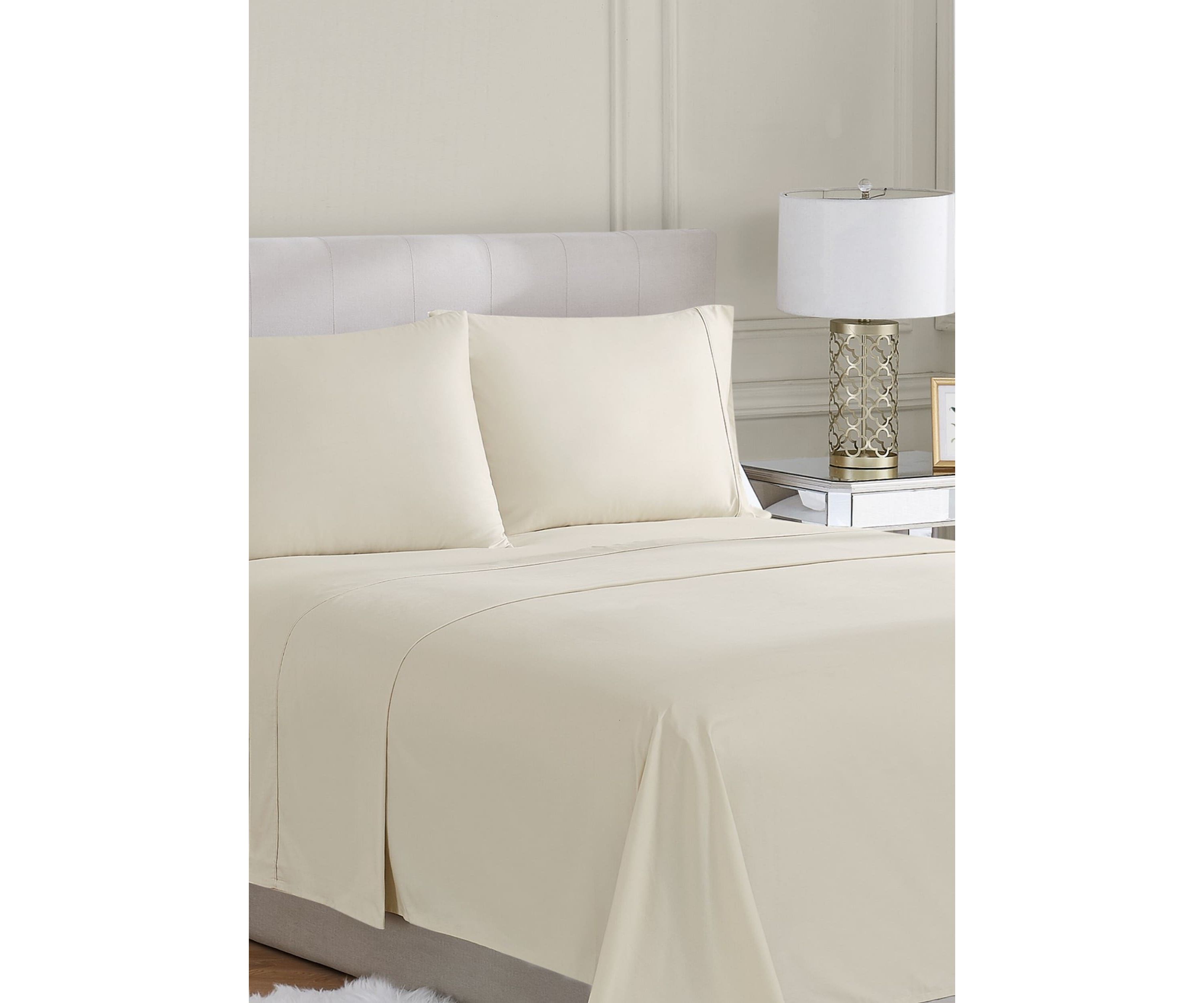 Borghese Roma 400TC Percale Cotton Grey King 4 Piece Sheet Set