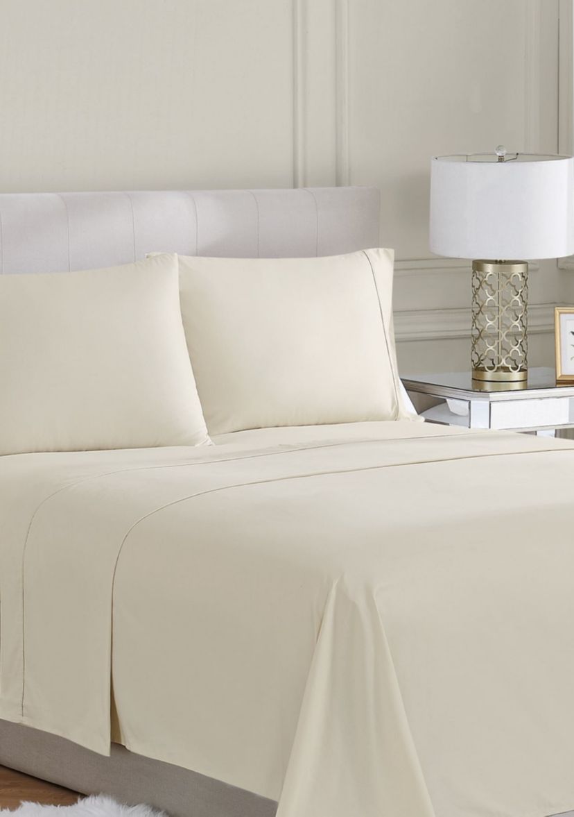 Borghese Roma 400TC Percale Cotton Grey King 4 Piece Sheet Set