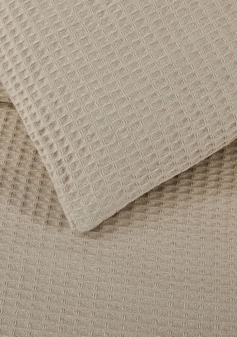 Cannon Heritage Cotton Waffle Khaki 3 Piece Full/Queen Comforter Set