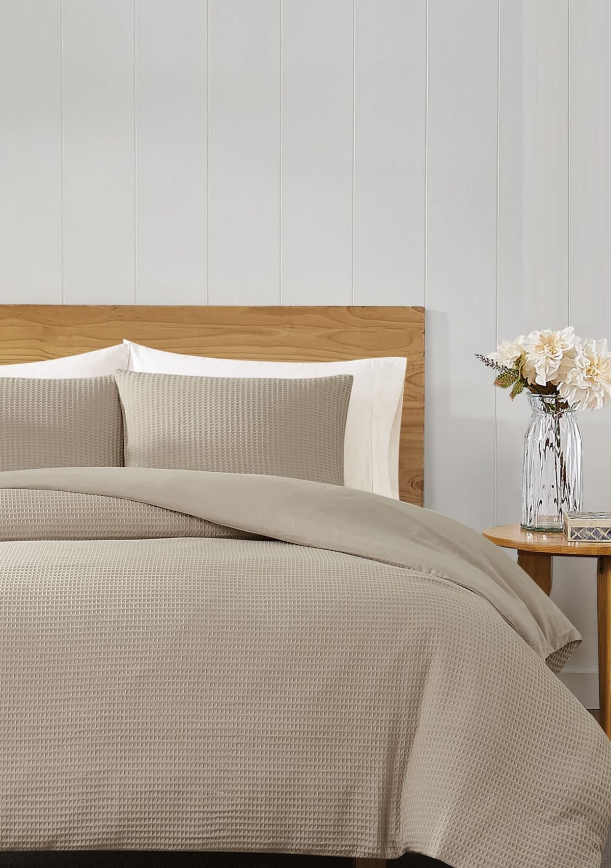 Cannon Heritage Cotton Waffle Khaki 3 Piece Full/Queen Comforter Set