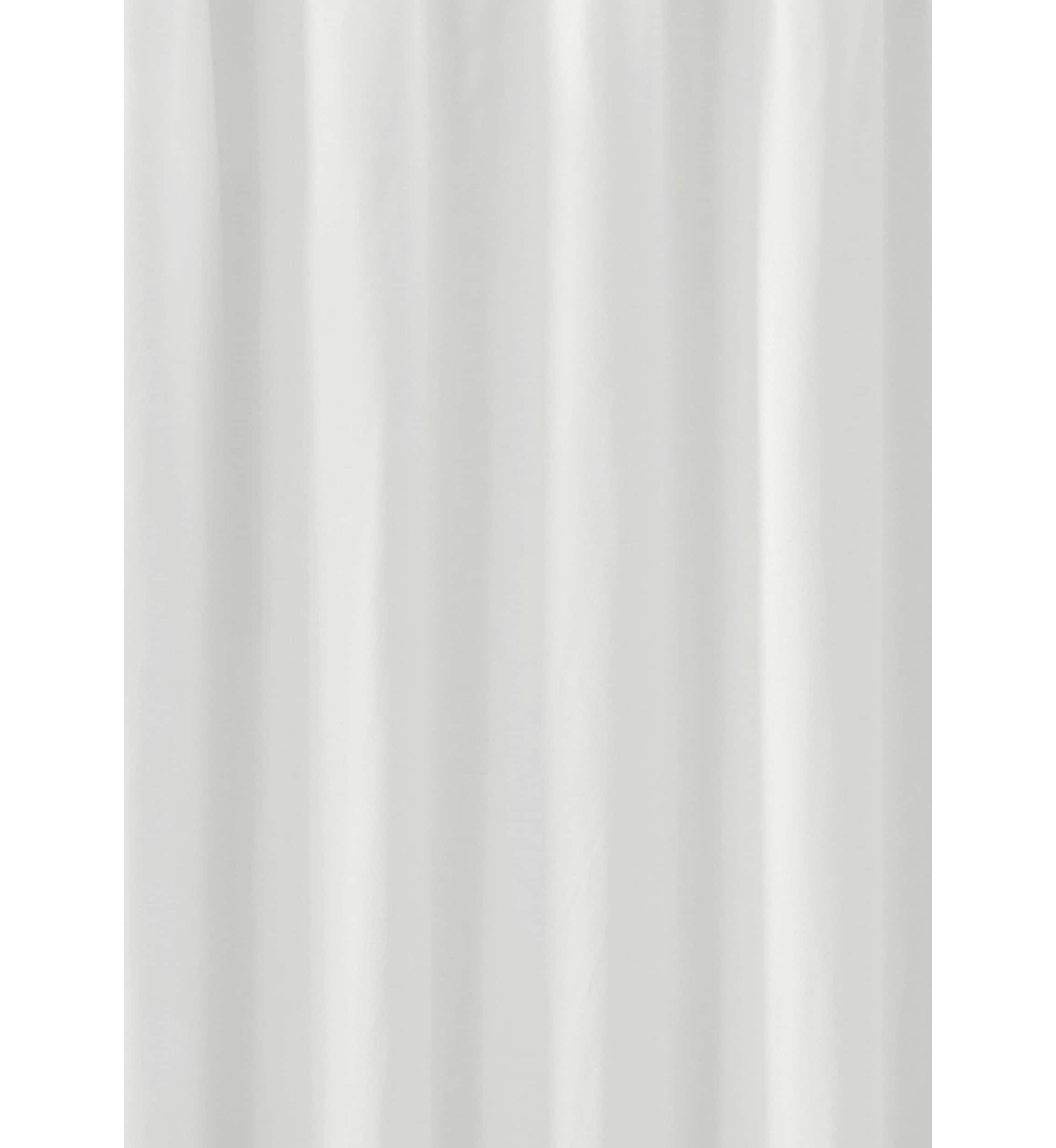Brooklyn Loom Solid Cotton Percale White Shower Curtain
